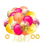 Set 60 Balon Lateks dengan Paillettes Merah Emas